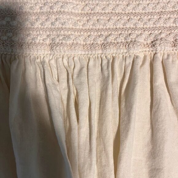J Crew Skirt XS Mini Skater Cream Pockets Linen Blend Coquette Cottagecore - Picture 6 of 6